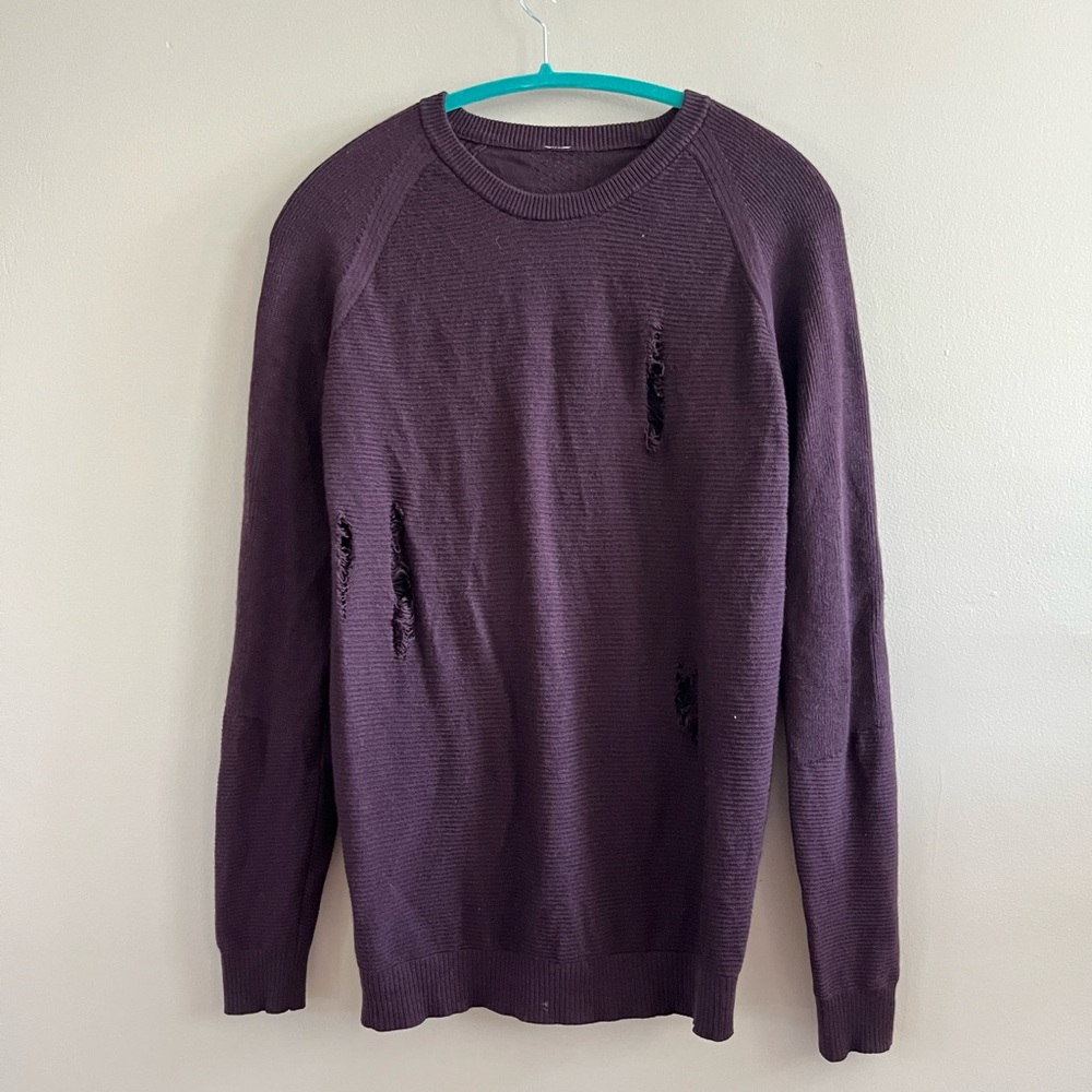 Lululemon Knit Sweater Dark Purple - Distressed‎ Plum